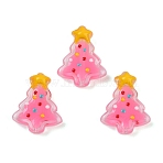 Glass Enamel Beads, Christmas Trees, Pink, 18x15x7mm, Hole: 1.2mm(X1-LAMP-S070-05D)