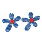 Denim Color Acrylic Big Pendants, Flower Charms, Royal Blue, 53x52x5mm, Hole: 1.8mm(FIND-C088-03)