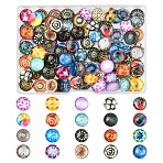 100Pcs Printed Glass Half Round Dome Cabochons, Mixed Color, 12x4mm(GGLA-FS0001-13)