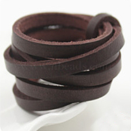 Flat Leather Jewelry Cord, Jewelry DIY Making Material, Coconut Brown, 3x2mm(X-WL-WH0008-01A-03)
