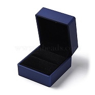 Rectangle Plastic Ring Storage Boxes, Jewelry Ring Gift Case with Velvet Inside and LED Light, Blue, 5.9x6.4x5cm(CON-C020-02B)