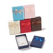 Cardboard Jewelry Set Boxes, Rectangle with Bowknot, Mixed Color, 9.1x7.1x3cm(CBOX-R038-01)