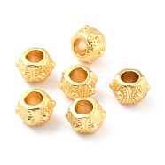 Rack Plating Alloy Beads, Cadmium Free & Lead Free, Long-Lasting Plated, Large Hole Beads, Rondelle, Matte Gold Color, 11x10x7mm, Hole: 4.5mm(PALLOY-Z013-29MG-RS)