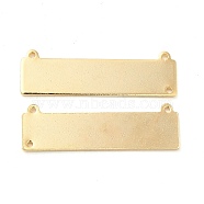 Rack Plating Brass Connector Charms, Cadmium Free & Lead Free, Rectangle Links, Long-Lasting Plated, Real 24K Gold Plated, 9.5x31x1mm, Hole: 1mm(KK-M250-14G)