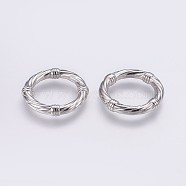 CCB Plastic Linking Rings, Textured, Ring, Platinum, 34x6mm, about 22mm inner diameter(CCB-G006-039P)