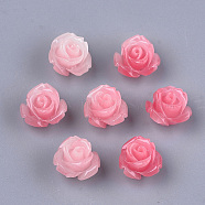 Synthetic Coral Beads, Dyed, Flower, Cerise, 10x10.5x8mm, Hole: 1mm(CORA-S026-22I)