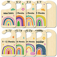 Wooden Baby Closet Divider, Hanging Organizer Signs, Rainbow, 180x100x2.5mm, 10pcs/set(WOOD-WH20004-001)