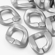 Opaque Acrylic Linking Rings, Quick Link Connectors, For Jewelry Curb Chains Making, Twist, Gray, 40x33x10mm, Inner Diameter: 22.5x18mm, about 146pcs/500g(OACR-S038-001E)