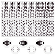 Olycraft 26 Sheets 2 Styles PVC Plastic Waterproof Stickers, Dot Round Self-adhesive Decals, for Helmet, Laptop, Cup, Suitcase Decor, Rugby Pattern, 195x195mm, 25pcs/sheet, 13 sheets/style(DIY-OC0004-24B)