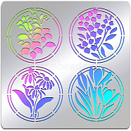 Stainless Steel Cutting Dies Stencils, for DIY Scrapbooking/Photo Album, Decorative Embossing DIY Paper Card, Matte Stainless Steel Color, Bouquet, Flower Pattern, 15.6x15.6cm(DIY-WH0279-083)