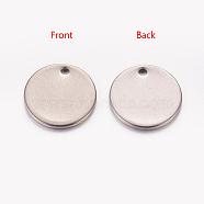 304 Stainless Steel Stamping Blank Tag Pendants, Flat Round, 13x0.8~1mm, Hole: 1.4mm(X-STAS-G024-1)