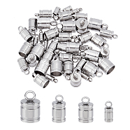 48Pcs 4 Style 201 Stainless Steel Cord Ends, End Caps, Stainless Steel Color, 7~11x3~7mm, Hole: 1.5~2.5mm, Inner Diameter: 2~6mm, 12pcs/style(STAS-UN0030-98)