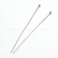 304 Stainless Steel Round Ball Pins, Stainless Steel Color, 50mm, Pin: 0.7mm, 500pcs/bag(STAS-G081-60P)