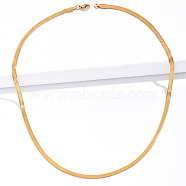Stainless Steel Herringbone Chain Necklace for Women, Golden, 17-3/4 inch(45cm)(NW8434-1)