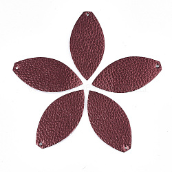 PU Leather Big Pendants, Horse Eye, FireBrick, 57x28x2mm, Hole: 1.5mm(FIND-S300-50B)