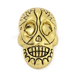 Alloy Cabochons, Halloween Theme Skull, Antique Golden, 34.5x21x9mm(FIND-B033-02D-AG)