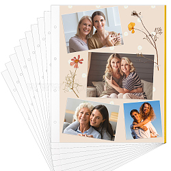 PVC Self-adhesive Photo Album Refill Pages for 4 Ring Loose-Leaf Album, DIY Your Own Photo Ablum, White, 350x280x0.5mm, Hole: 6mm(AJEW-WH0002-88)