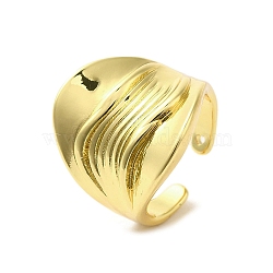 Rack Plating Brass Finger Ring, Cuff Ring, Long-Lasting Plated, Cadmium Free & Lead Free, Real 18K Gold Plated, Inner Diameter: 19mm(RJEW-C072-21G)