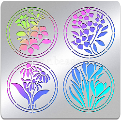 Stainless Steel Cutting Dies Stencils, for DIY Scrapbooking/Photo Album, Decorative Embossing DIY Paper Card, Matte Stainless Steel Color, Bouquet, Flower Pattern, 15.6x15.6cm(DIY-WH0279-083)