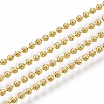 Brass Ball Chains, Long-Lasting Plated, Soldered, with Spool, Cadmium Free & Nickel Free & Lead Free, Golden, 2mm, about 32.8 Feet(10m)/roll
