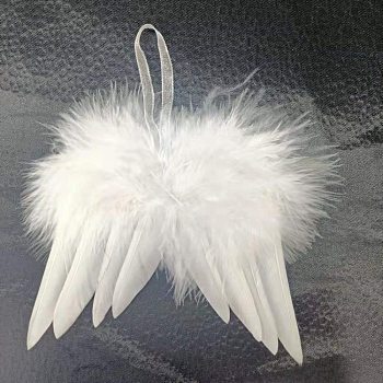 Mini Doll Angel Wing Feather, with Polyester Rope, for DIY Moppet Makings Kids Photography Props Decorations Accessories, White, 120x100mm