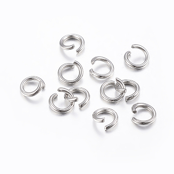 304 Stainless Steel Open Jump Rings, Stainless Steel Color, 4x0.8mm, 20 Gauge, about 2775pcs/100g