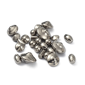 Stainless Steel Beads, No Hole, Mixed Shapes, Stainless Steel Color, 3~8x3~8x3~5mm, about 1218pcs/300g