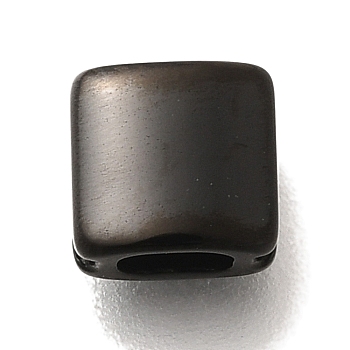 304 Stainless Steel Beads, Square, Black, 6x6.5x4mm, Hole: 3x2mm