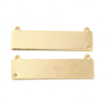 Rack Plating Brass Connector Charms, Cadmium Free & Lead Free, Rectangle Links, Long-Lasting Plated, Real 24K Gold Plated, 9.5x31x1mm, Hole: 1mm