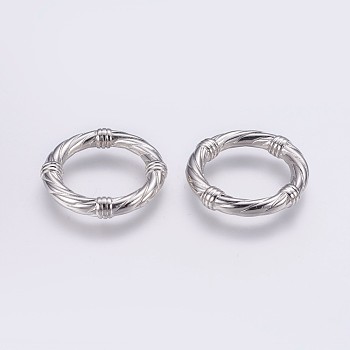 CCB Plastic Linking Rings, Textured, Ring, Platinum, 34x6mm, about 22mm inner diameter