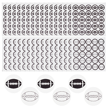 26 Sheets 2 Styles PVC Plastic Waterproof Stickers, Dot Round Self-adhesive Decals, for Helmet, Laptop, Cup, Suitcase Decor, Rugby Pattern, 195x195mm, 25pcs/sheet, 13 sheets/style