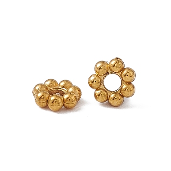 Ion Plating(IP) 304 Stainless Steel Daisy Spacer Beads, Flower, Real 18K Gold Plated, 6x2mm, Hole: 1.6mm