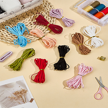 45M 10 Colors Faux Suede Cord, Faux Suede Lace, with 10pcs Metallic Wire Twist Ties, for Jewelry Making, Mixed Color, 2.5mm, 4.5M/color