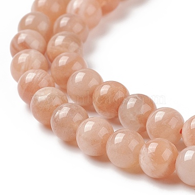 Round Natural Grade B Sunstone Beads Strands(G-F222-33-6mm-1)-4
