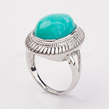 Natürliche amazonite fingerringe(RJEW-P122-14)-2