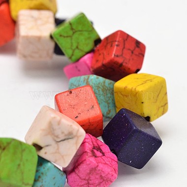 12mm Mixed Color Cube Synthetic Turquoise Beads