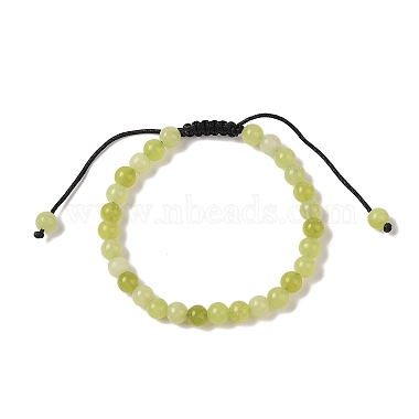 6mm Round Natural Lemon Jade Braided Bead Bracelets(BJEW-C067-01A-02)-2