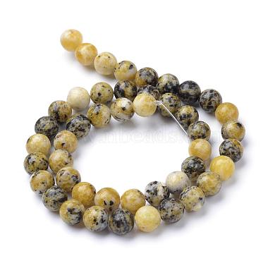 Natural Yellow Turquoise(Jasper) Beads Strands(G-R345-8mm-44)-2