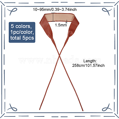Benecreat 5piezas 5 cinturones de cadena de piel sintética de colores(AJEW-BC0006-53)-2