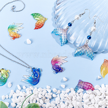 48Pcs 2 Style Transparent UV Printed Acrylic Pendants(TACR-SC0001-08)-5