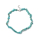 Dyed Synthetic Turquoise Chip Beaded Necklaces with 304 Stainless Steel Lobster Claw Clasp & Chain Extender(NJEW-JN04225-05)-1