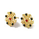 Christmas Snowflake Alloy Glass Rhinestones Stud Earrings for Women(EJEW-E284-01LG)-1