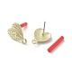 Rack Plating Golden Alloy Stud Earring Findings(EJEW-B036-01G-07)-2