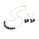 Natural Obsidian Chips Beaded Jewelry Set(SJEW-JS01230-01)-1