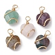 Natural & Synthetic Mixed Gemstone Coppwer Wire Wrapped Pendants(PALLOY-JF02315)-1