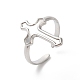 304 Stainless Steel Cross Open Cuff Ring for Women(RJEW-K245-32P)-3