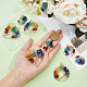 8Pcs 4 Styles 7 Chakra Gemstone Copper Wire Wrapped Chips Pendants(G-HY0001-41)-3