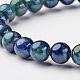 Natural Chrysocolla and Lapis Lazuli Round Bead Stretch Bracelets(BJEW-L593-D03)-2