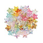 Ocean Themed Electroplate Glass Beads, Dyed & Heated, Starfish, 14~14.5x15.5x7mm, Hole: 1mm(EGLA-L046-01B)