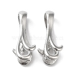 Brass Ice Pick Pinch Bails, Lead Free, Silver, 26x10x11mm, Hole: 5x7mm, Pin: 1mm(KK677-LF)